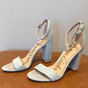 Size 9M Sam Edelman Sky Blue Suede Heels